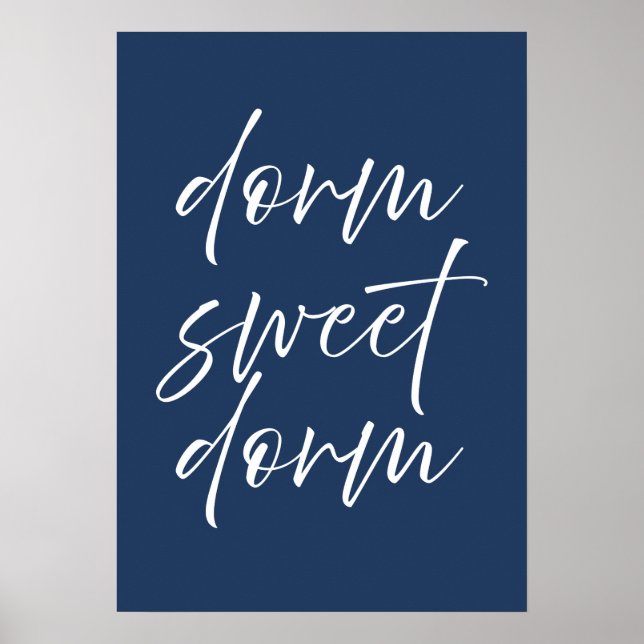 Póster Dorm Sweet Dorm Navy | Arte de Pared Preppy (Frente)