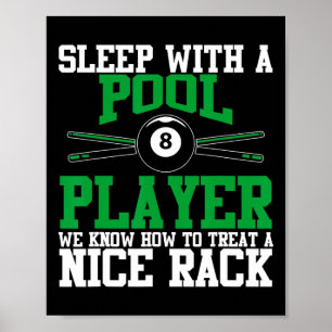 Póster Dormir Con Un Jugador De Piscina Bonito Rack Fundi