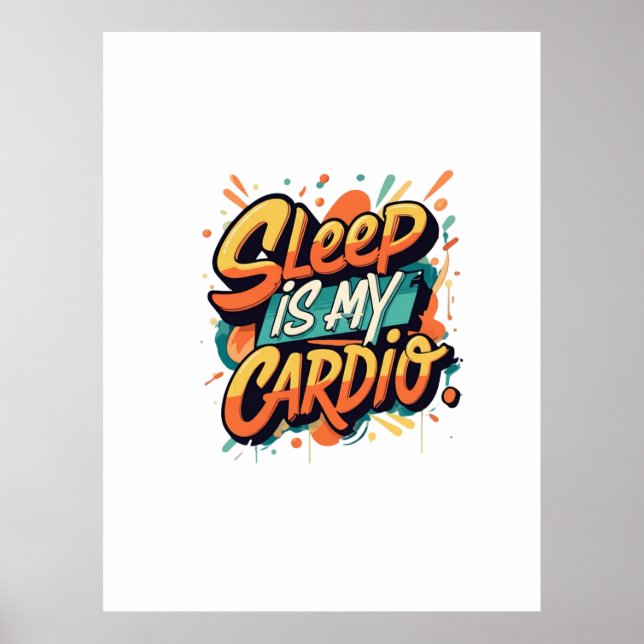 Póster Dormir es mi cardio (Frente)