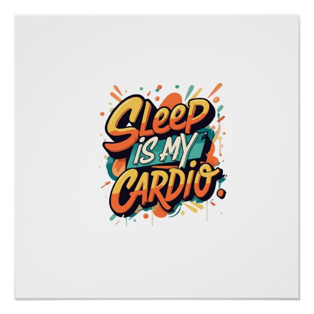 Póster Dormir es mi cardio (Anverso)