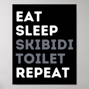 Póster Dormir Skibidi Toilet Repetir Funny Skibidi Toil