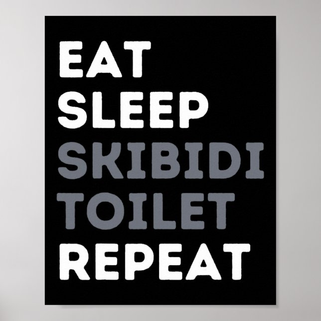 Póster Dormir Skibidi Toilet Repetir Funny Skibidi Toil (Frente)