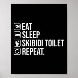 Póster Dormir Skibidi Toilet Repetir Funny Skibidi Toil