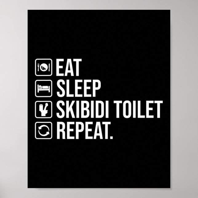 Póster Dormir Skibidi Toilet Repetir Funny Skibidi Toil (Frente)