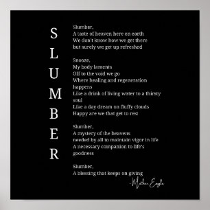 Póster Dormir sueño sueño tiempo de sueño poema poster ar