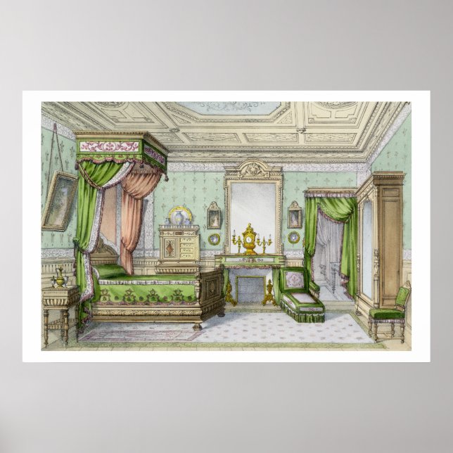 Póster Dormitorio de estilo renacentista (color lito) (Frente)