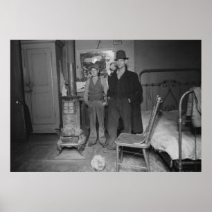 Póster Dormitorio de la Gran Depresión, los años 30