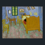 Póster Dormitorio en Arles con un gato negro - Van Gogh<br><div class="desc">Fue el año 1888 cuando Van Gogh hizo su famosa pintura de su dormitorio en Arles, que hemos conocido como "El dormitorio" o "Slaapkamer te Arles". En esta cuarta versión de la pintura, el negro de un vecino se cubría y dormía en la cama de Vincent. El gato está mirando...</div>