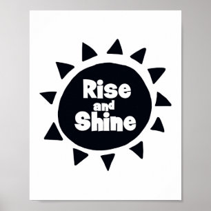 Póster Dormitorio infantil escandinavo Rise and Shine