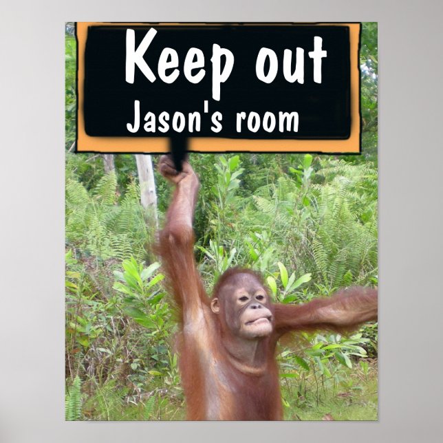 Póster Dormitorio para niños Mantener fuera del Rótulo de (Frente)