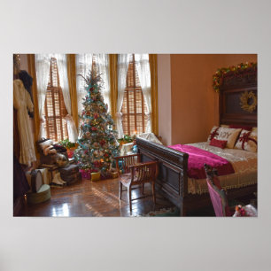 Póster Dormitorio victoriano, Navidad, Vaile Mansion, MO