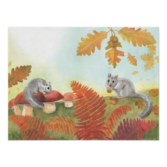 Póster Dormouse de grasa europea (Glis glis) en la natura (Anverso)