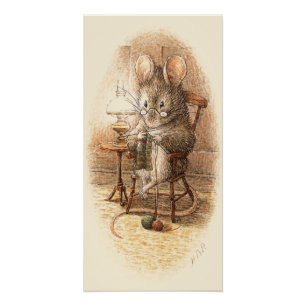 Póster Dormouse de la abuela que hace punto en una