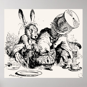 Póster Dormouse En El Fiesta Del Té Loco De Teapot
