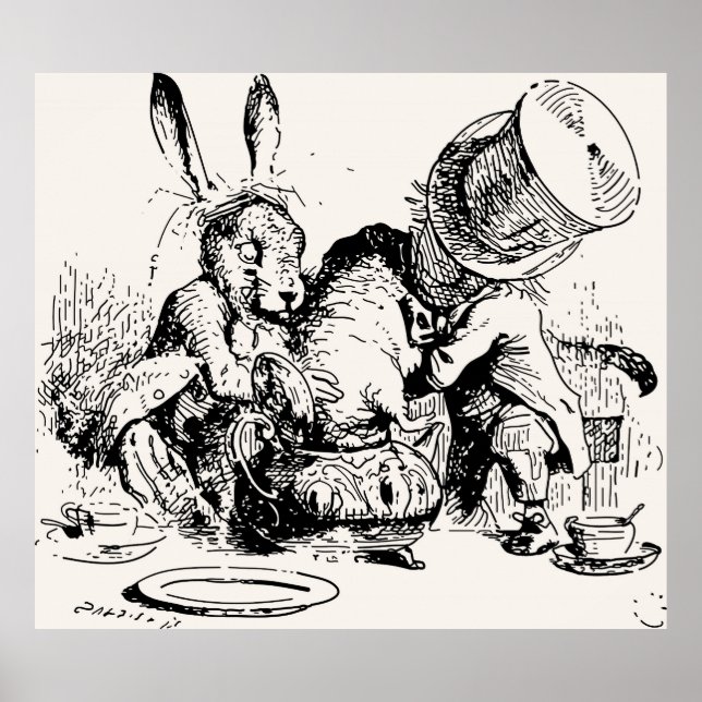 Póster Dormouse En El Fiesta Del Té Loco De Teapot (Frente)