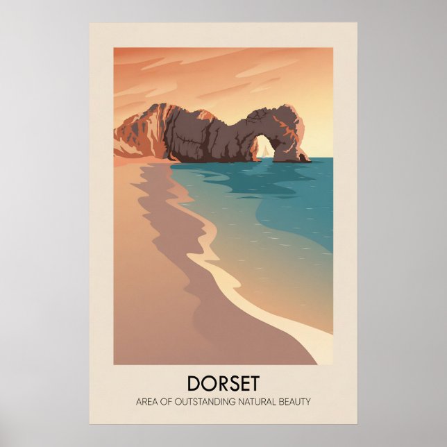 Póster Dorset AONB Travel Poster (Frente)