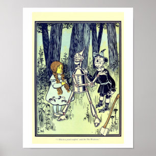 Póster Dorthy y Espantapájaros conocen a Tin Man