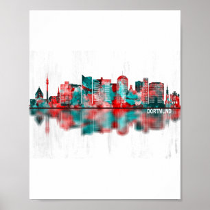 Póster Dortmund Germany Skyline