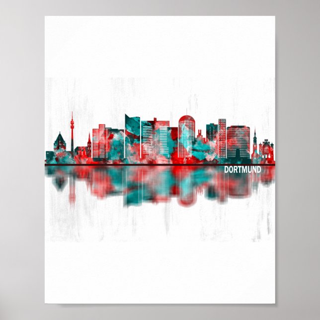 Póster Dortmund Germany Skyline (Frente)
