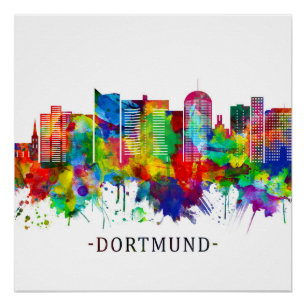 Póster Dortmund Germany Skyline