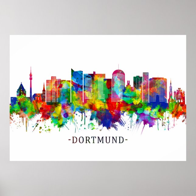 Póster Dortmund Germany Skyline (Frente)