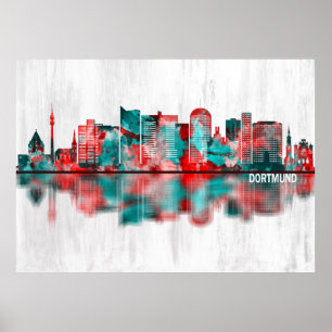 Póster Dortmund Germany Skyline