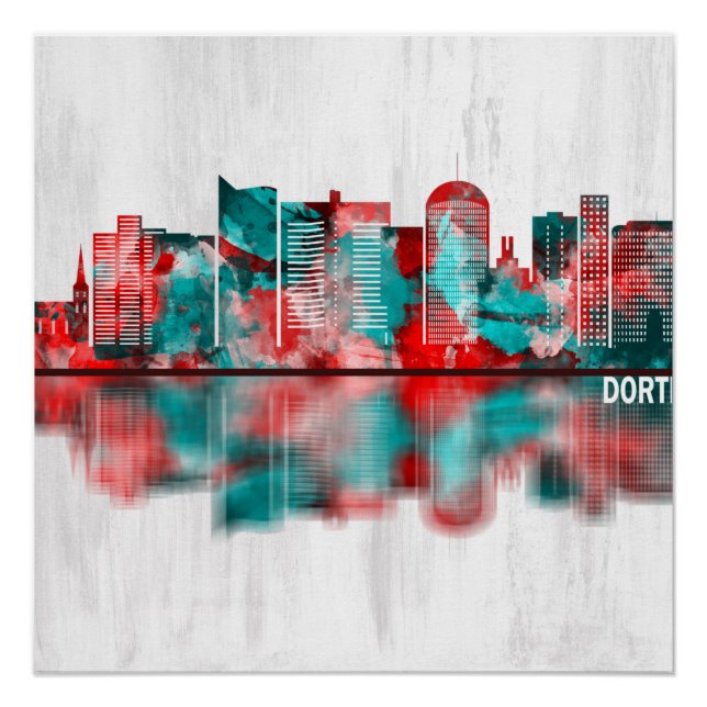 Póster Dortmund Germany Skyline (Anverso)