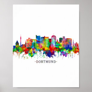 Póster Dortmund Germany Skyline