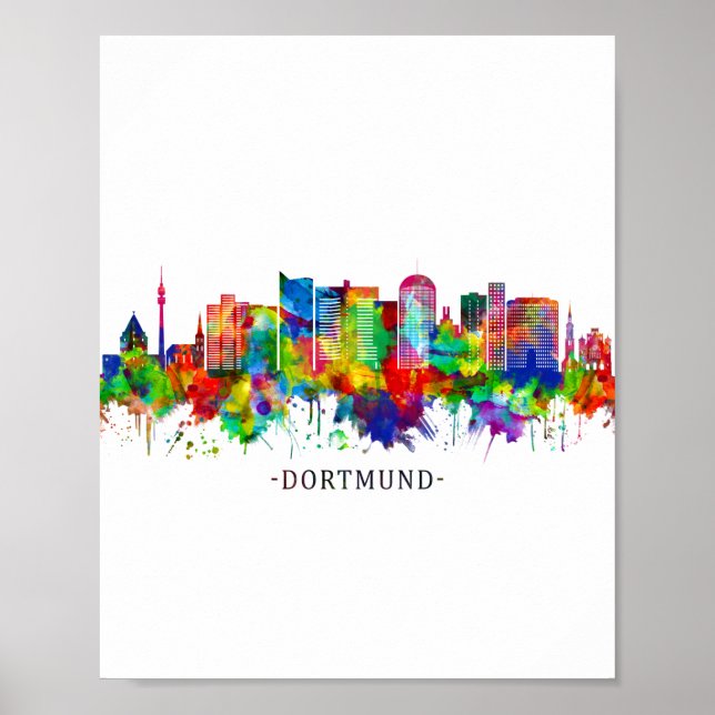 Póster Dortmund Germany Skyline (Frente)
