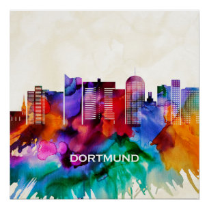 Póster Dortmund Skyline