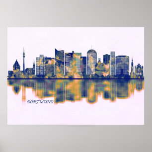 Póster Dortmund Skyline