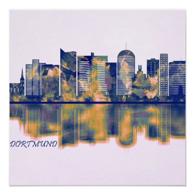 Póster Dortmund Skyline (Anverso)