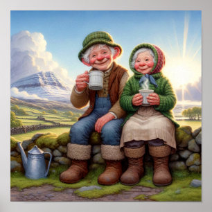 Póster Dos Adorables Munchkins Para Adultos Disfrutando D