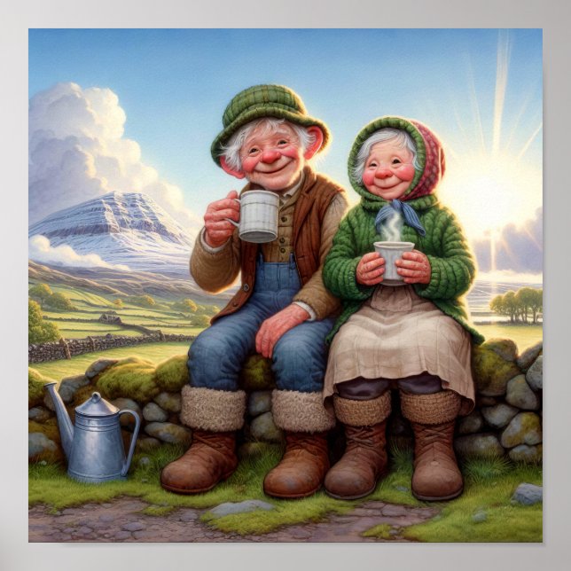 Póster Dos Adorables Munchkins Para Adultos Disfrutando D (Frente)