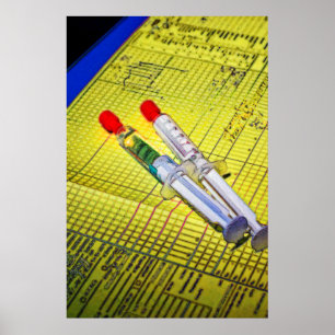 Póster Dos agujas en el gráfico médico
