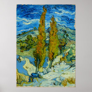 Póster Dos álamos en los Alpilles - Vincent van Gogh