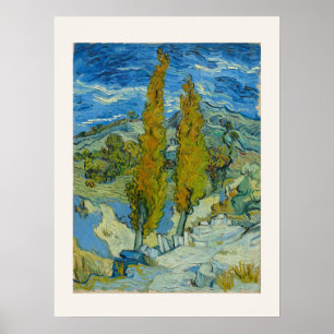 Póster Dos Álamos por Van Gogh - Paisaje de Provenza