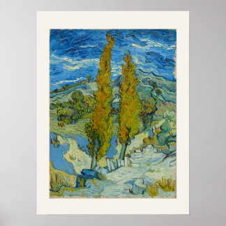 Póster Dos Álamos por Van Gogh - Paisaje de Provenza