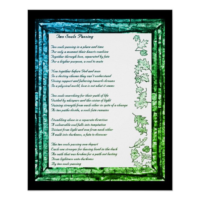 Póster Dos almas falleciendo (Anverso)