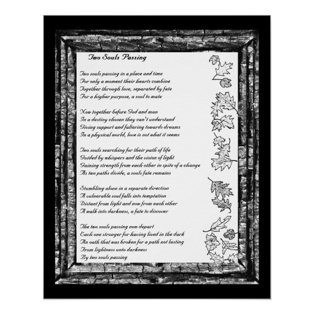 Póster Dos almas falleciendo (Anverso)