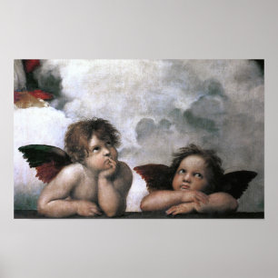 Póster Dos ángeles Capilla Sixtina Raphael Bella Artes