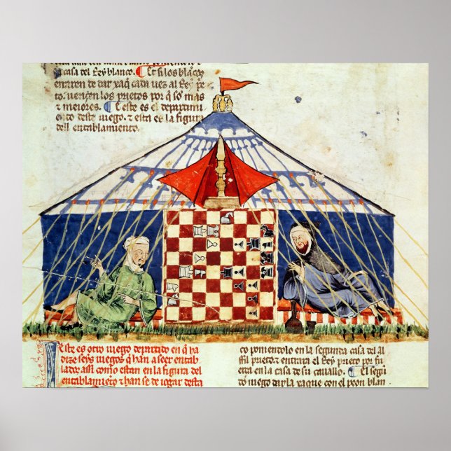 Póster Dos árabes jugando ajedrez en una tienda (Frente)