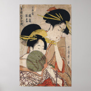 Póster Dos artes de cosecha japonesas geisha