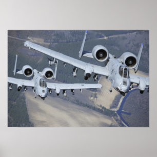 Póster Dos aviones del rayo II de A-10C vuelan en formato