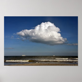 Póster Dos barcos de crucero bajo una enorme nube, Florid