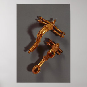 Póster Dos broches curvados, de Hassleben, Turingia