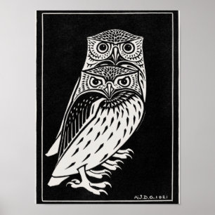 Póster Dos búhos por Julie de Graag,