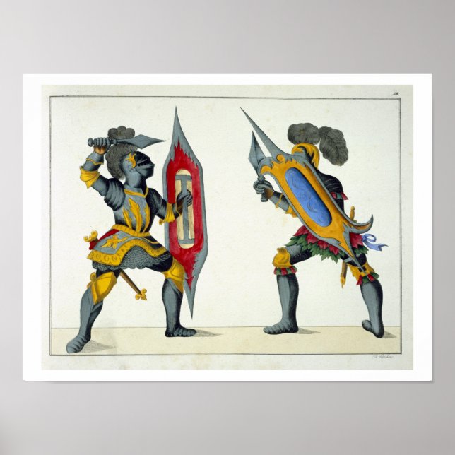 Póster Dos caballeros peleando, plato de 'A History of th (Frente)