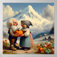 Dos calabazas adorables para adultos en un parche 