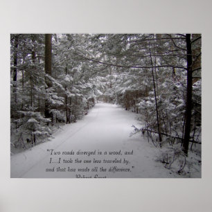 Póster Dos caminos se desviaron en un bosque